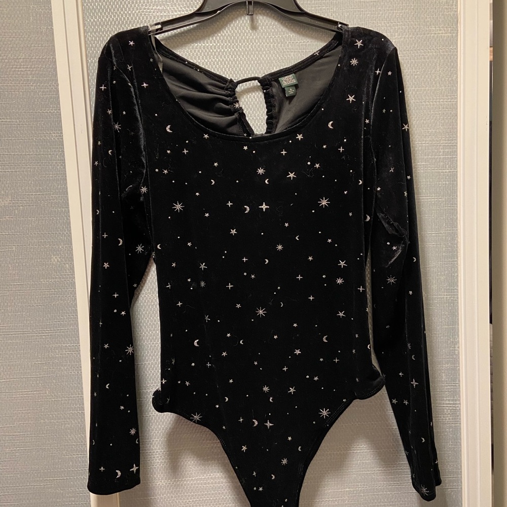 Women’s Open Black Lace-up Bodysuit Wild Fable Black Galaxy XL